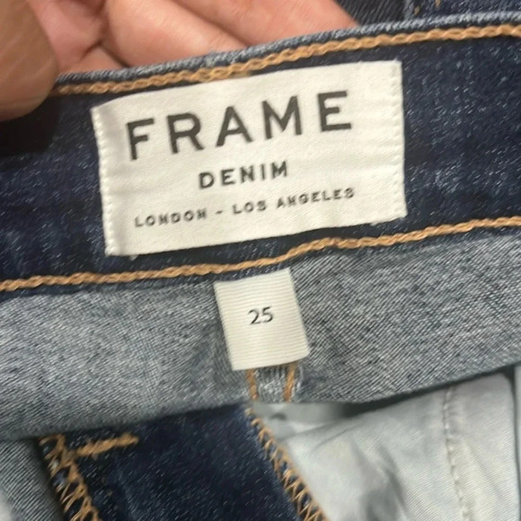 Frame Denim Le Skinny De Jeanne Distressed Medium Wash Jeans Size 25 - Picture 2 of 4